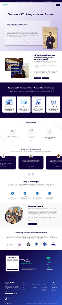 NS Training Online Learning Platform — Web Design by Qamar Zaka