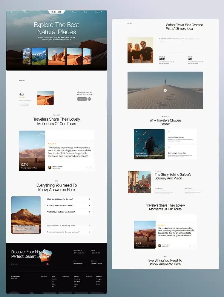 Safeer Travel & Exploration Platform Web Design Showcase